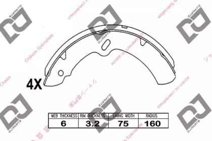 Комлект тормозных накладок DJ PARTS BS1067